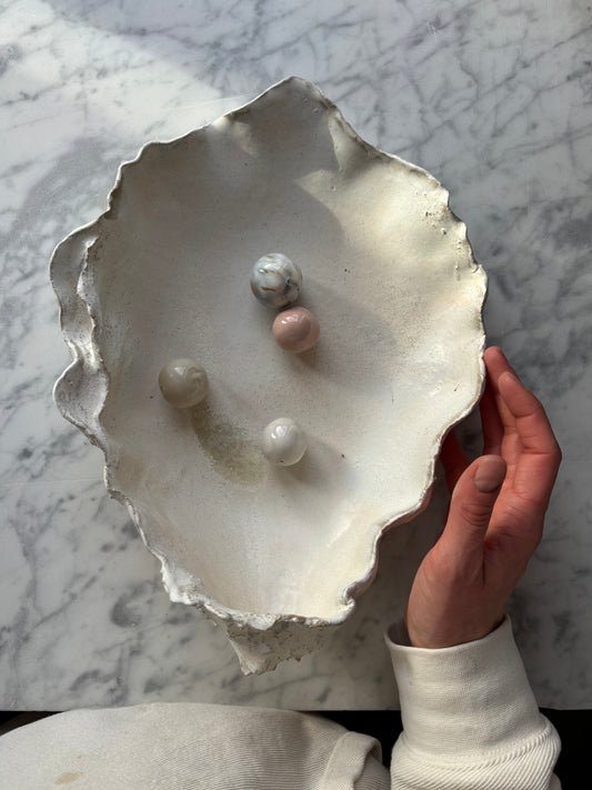 Ceramiczna Patera Ostryga XXL Milky Romantic