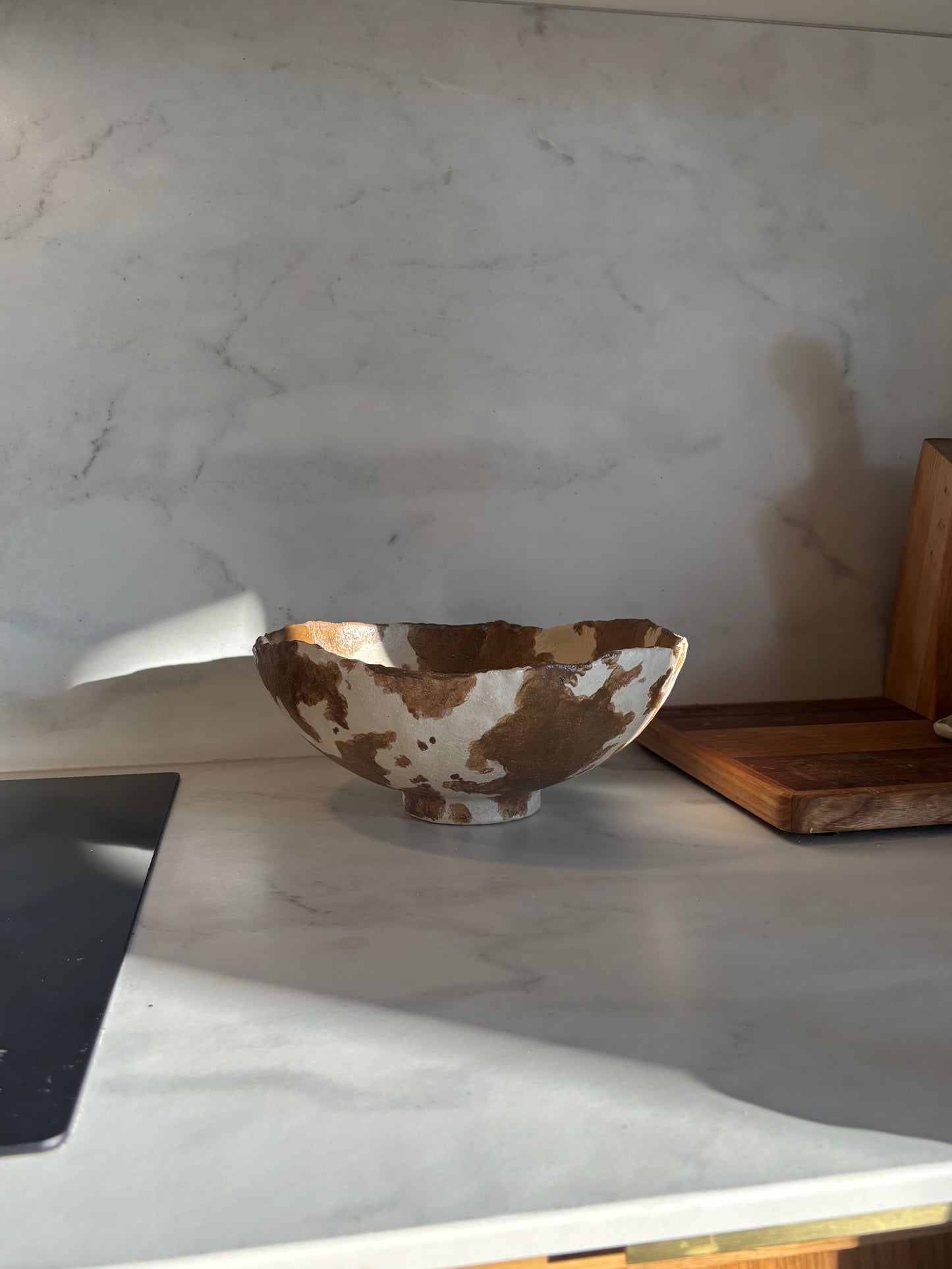 Ceramiczna Okrągła Misa na Sałaty XL Modern Farmhouse Cow