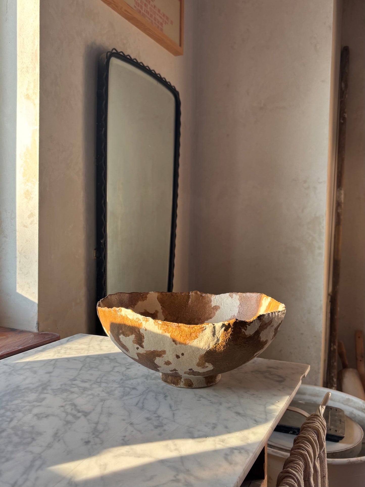 Ceramiczna Okrągła Misa na Sałaty XL Modern Farmhouse Cow