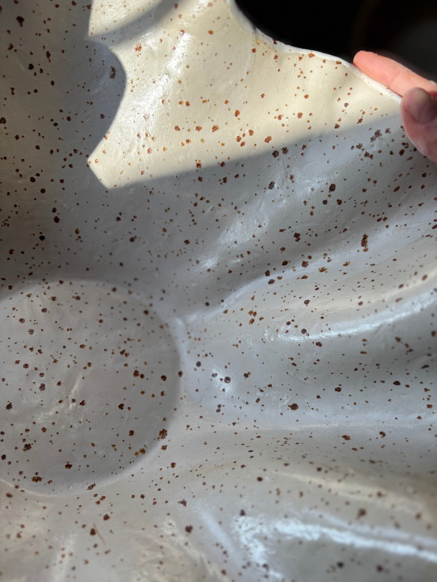 Ceramiczna Organiczna Misa XLSpeckled Rustic White