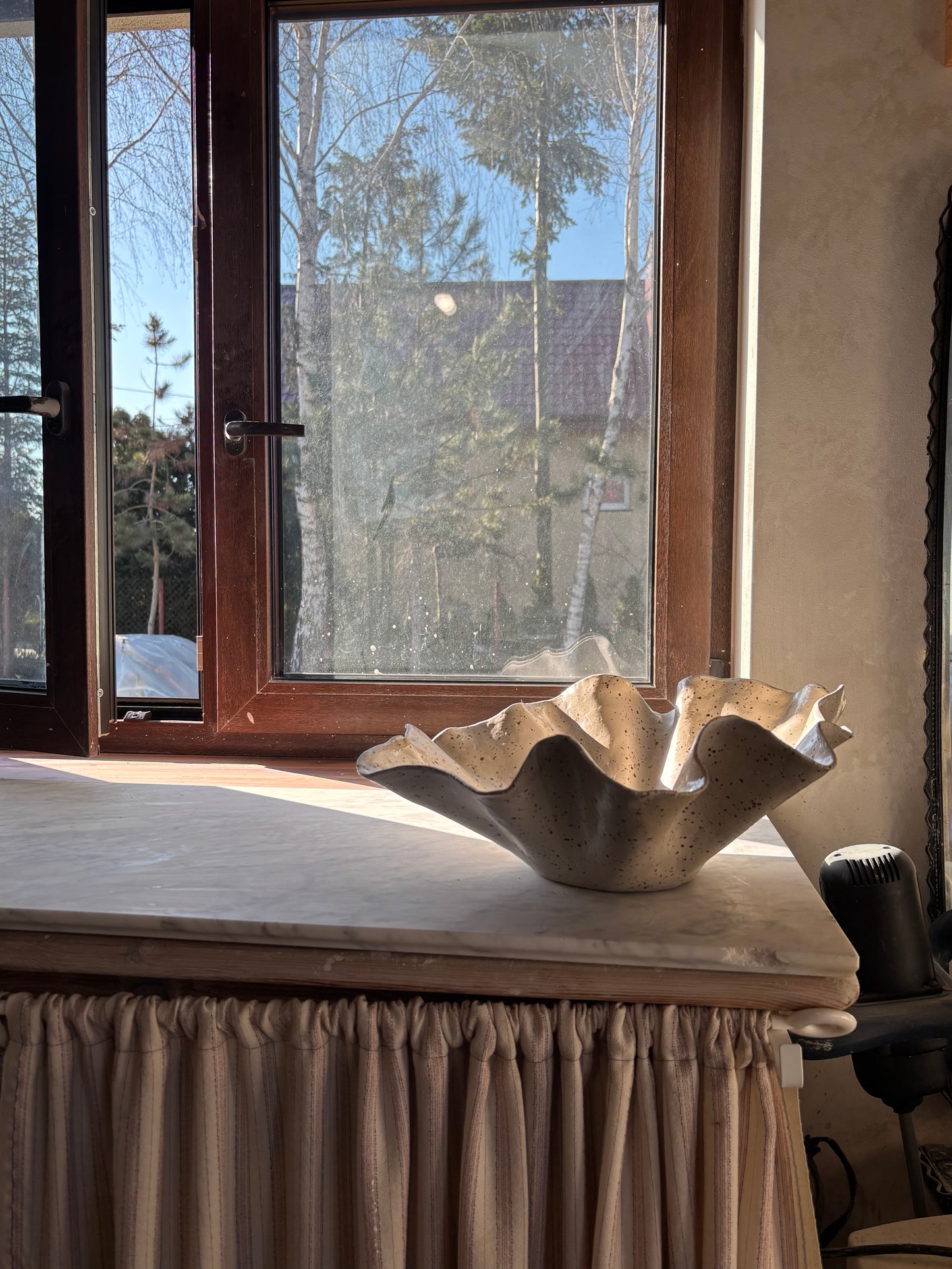 Ceramiczna Organiczna Misa XLSpeckled Rustic White