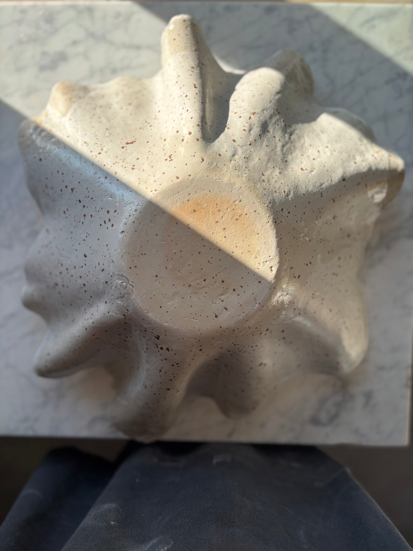 Ceramiczna Organiczna Misa XLSpeckled Rustic White