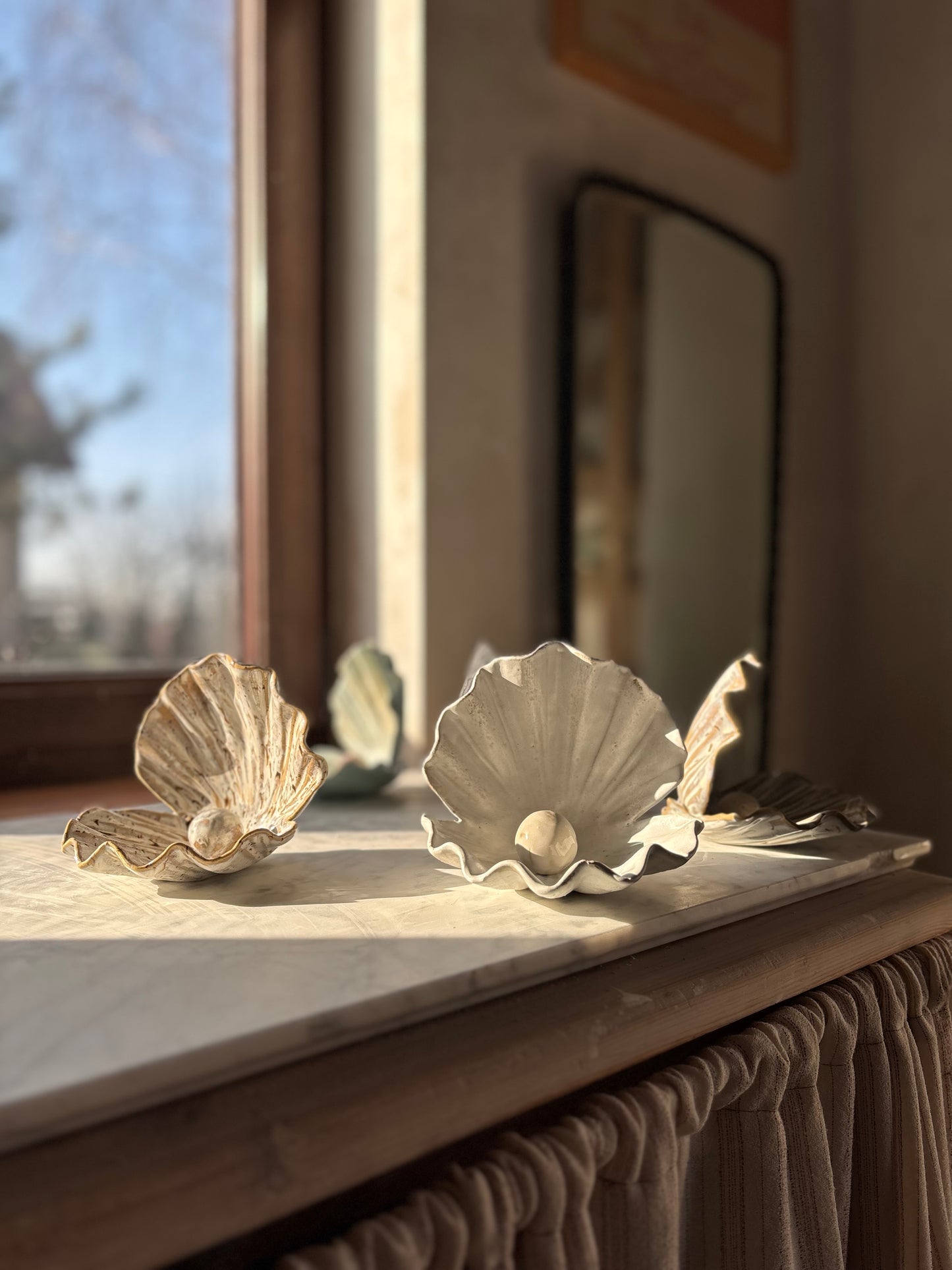 Muszla Skarbiec na Biżuterię Matte White