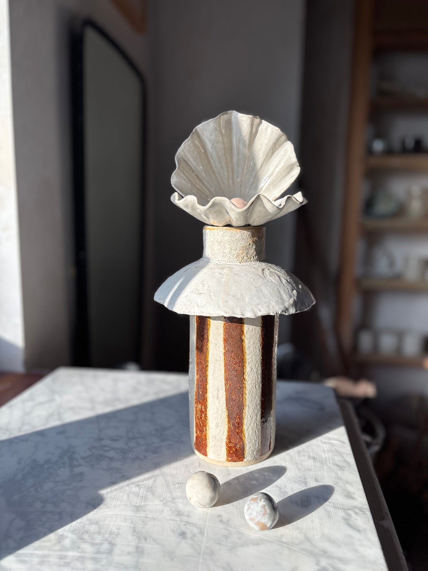 Muszla Skarbiec na Biżuterię Matte White