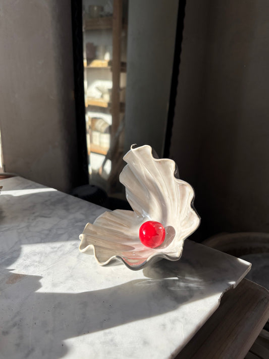 Muszla Skarbiec na Biżuterię Pearl White