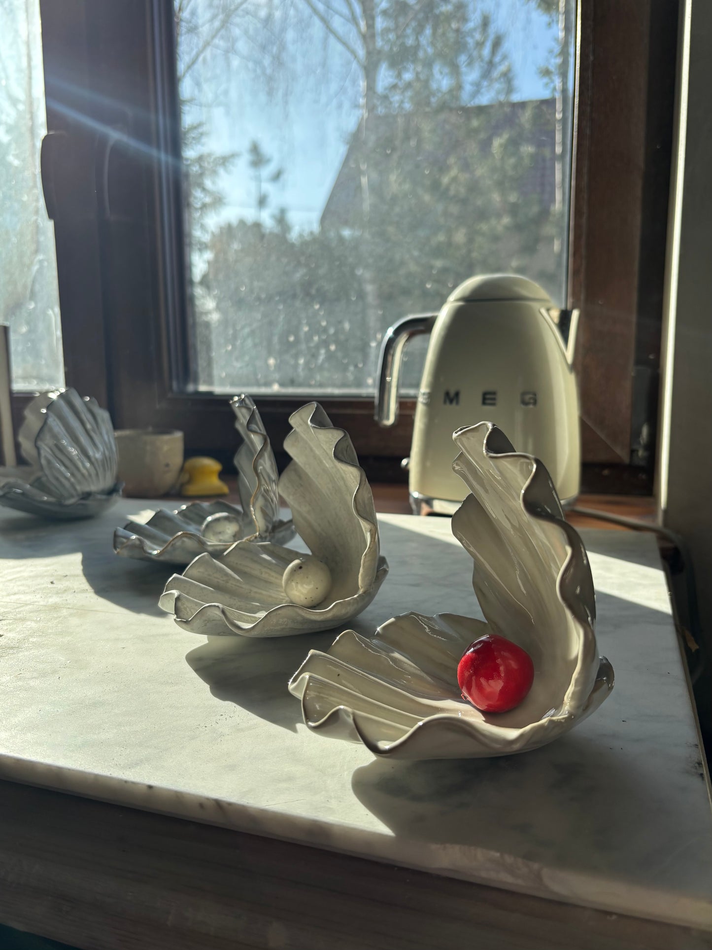 Muszla Skarbiec na Biżuterię Pearl White